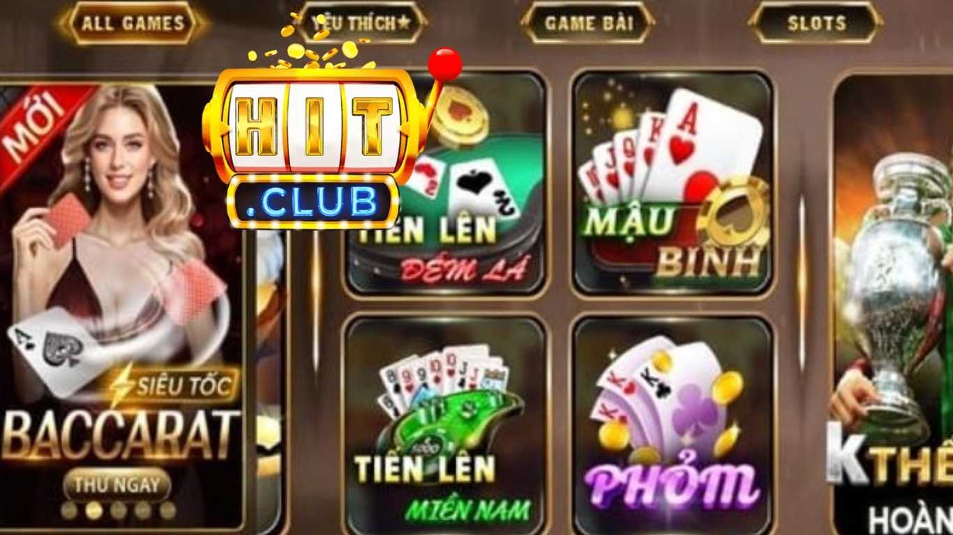 Các trò chơi game bài Hitclub phổ biến